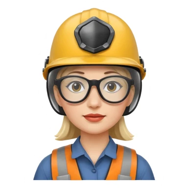woman wearing raiding helmet and glasses sticker