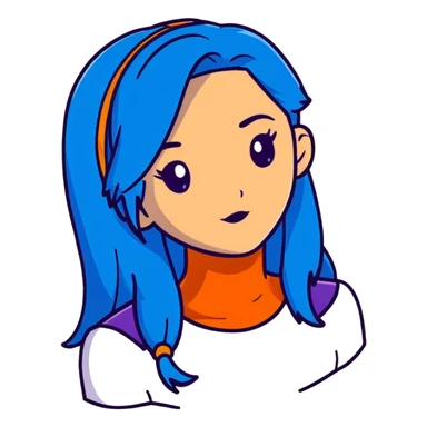 Evie from Disney's Descendants with blue hair sticker