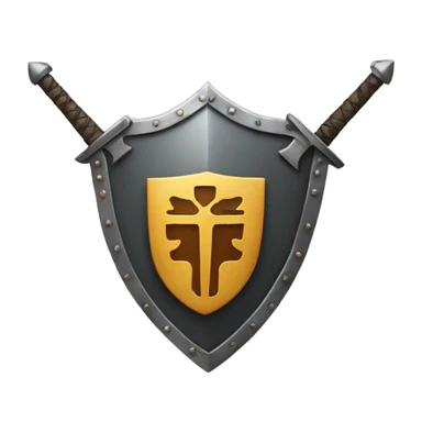 small sword icon embedded inside a big shield sticker