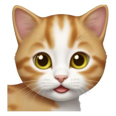 Small Ginger kitten with olive eyes and white face sticker
