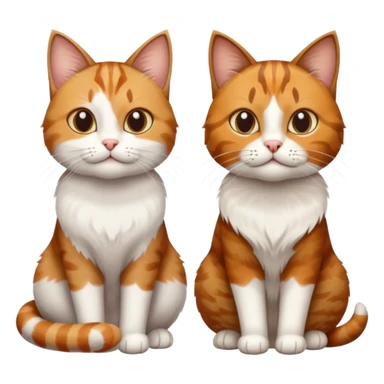 3 cats and each are different natural colours including  brown tabby and white, calico, and ginger and white sticker