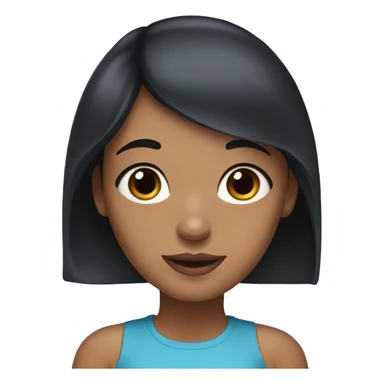 Girl with dark hair and blue eyes with a dark dachshund sticker