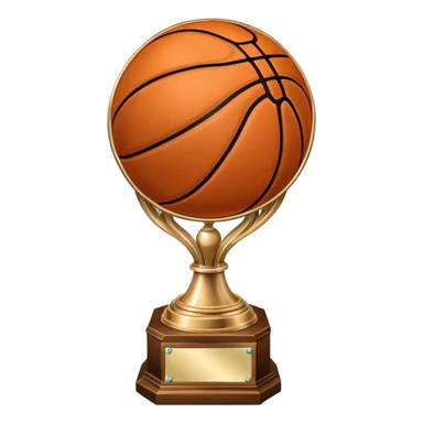 gleaming bronze basketball trophy, polished bronze basketball with classic seams sticker