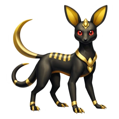 Shiny 4-legged Umbreon-Anubis-Salandit-Beedrill-fusion, full body sticker