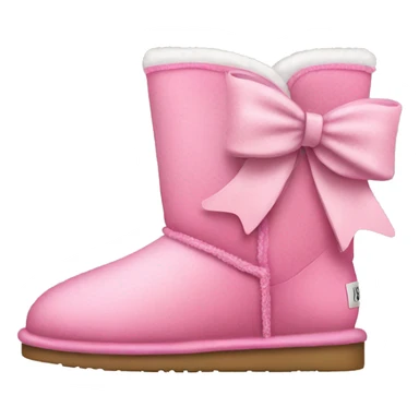 pink pair of uggs with bow on the back sticker