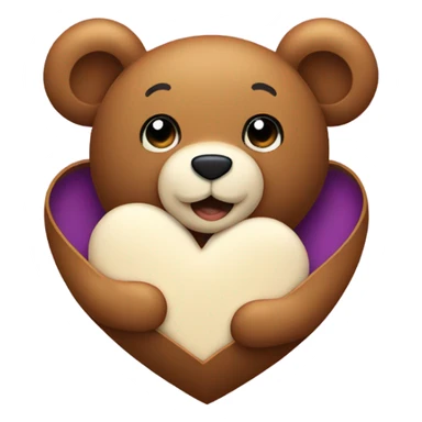 Large Heart with small with teddy bear sticker