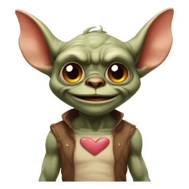 Gremlin with heart eyes sticker