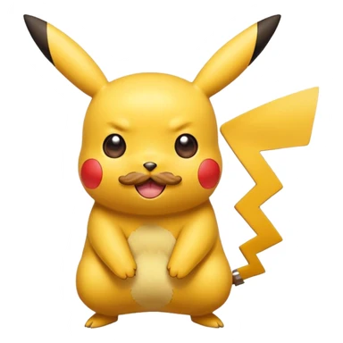 Pikachu with a curly moustache sticker