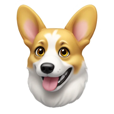A yellow and white corgi with big ears and eyes, no tail and likes to smile! sticker