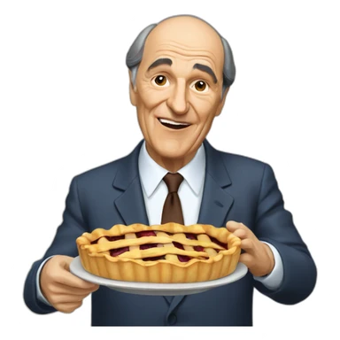 François mitterand eating a pie sticker