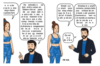 TRASFORMA QUESTO CAROSELLO IN UN FUMETTO CON QUESTE DUE PERSONE IDENTICHE CHE INTERLOQUISCONO TRA LORO:

Ho la cellulite anche se mi alleno e mangio bene, cosa posso fare?

Hai controllato il tuo baricentro corporeo?
Sapevi che se il peso del tuo corpo cade in avanti o da un lato, c’è un disallineamento fra bacino e torace, che comprimendo le coste, limita la motilità del diaframma e l’ossigenazione dei tessuti?
Il mio è il primo e unico percorso che lavora sugli inestetismi con un lavoro mirato sul baricentro corporeo.

Smettila di continuare ad allenarti come hai sempre fatto perché, oltre ad inestetismi visibili, corri un aumentato rischio di:
    • dolori e rigidità diffuse
    • disturbi pavimento pelvico
    • stanchezza cronica o insonnia
    • pancia gonfia e reflusso (bruciore)
    • etc…


Quindi cosa devo fare?
Commenta, qua sotto, con “simmetria” e ti mando un esempio del lavoro da fare. Lo stesso sistema con cui ho aiutato migliaia di persone, fra cui centinaia di donne a risolvere definitivamente gli inestetismi.
Metterei il prima e dopo

Se vuoi che ti aiuti personalmente
SCRIVIMI IN DIRECT sticker
