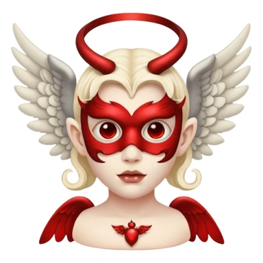 Demon wearing angel mask sticker