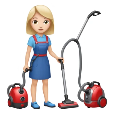 Girl with a vacuum cleaner sticker
