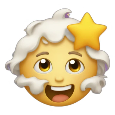 Emoji face with dizzy with stars over its head sticker