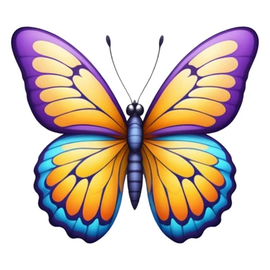 Straight butterfly sticker