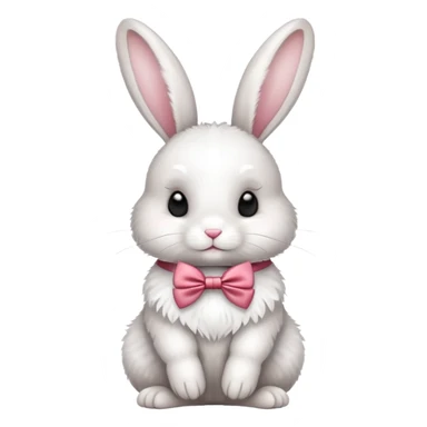 cute rabbit with bow tie, bunny with decorative ribbon sticker