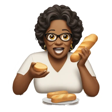 Oprah eating bread sticker