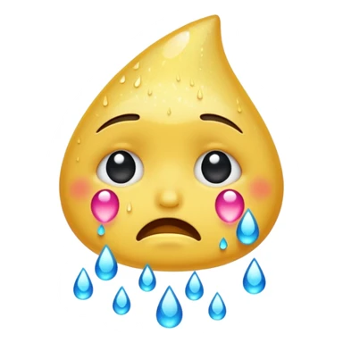 Crying emoji face with glittery tears sticker