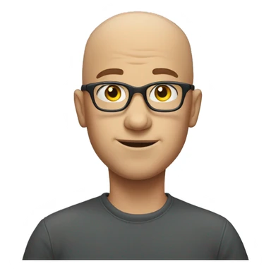 bald boy with glasses shoulder shrugging sticker
