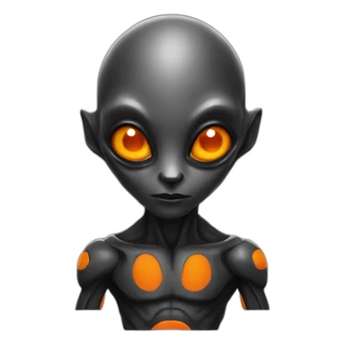 alien black with orange details sticker
