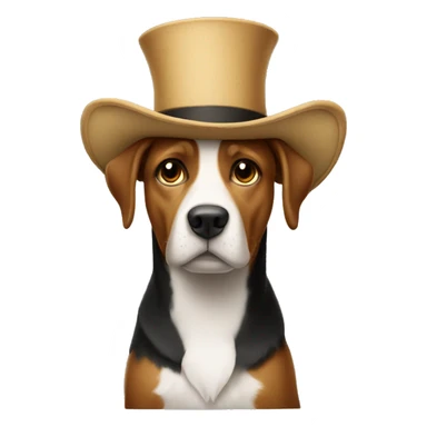 Dog with really tall hat  sticker