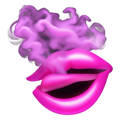 Neon pink lips smoke and release smoke sticker