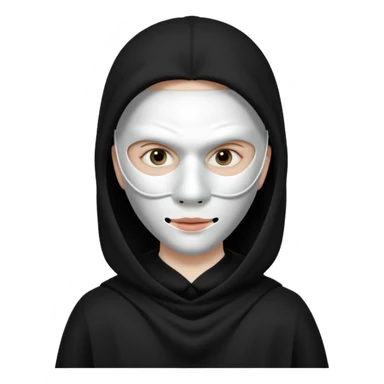 scream in black clothing with white mask sticker