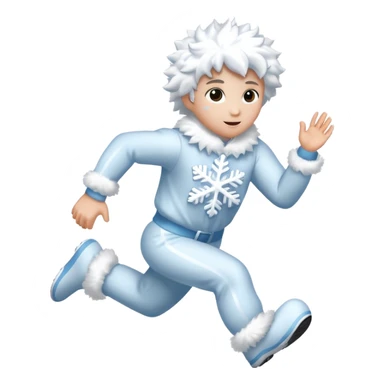 Someone running in a snowflake costume sticker