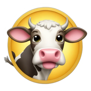 a super cow with laser in ovni sticker