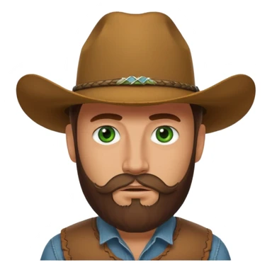 yellowstone dutton ranch cowboy with beard and green eyes sticker