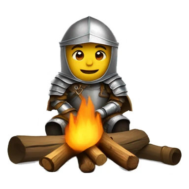 knight sitting by campfire sticker