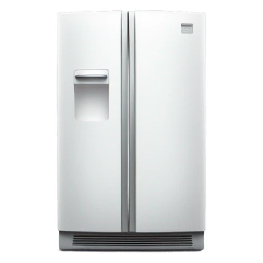 Sleek White refrigerator facing frontwards  sticker