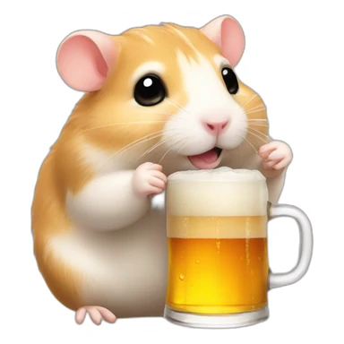 hamster drinks beer sticker