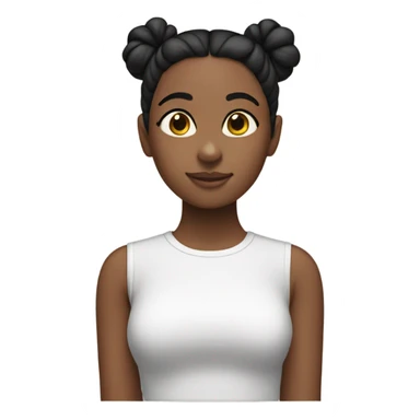 Girl with buns hair dark hair sticker