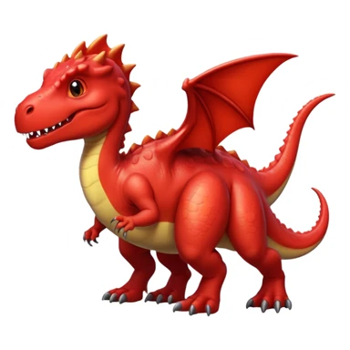 Dinosaur/dragon single scale that is red with the lining being black. sticker