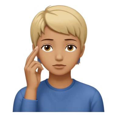 Mano en la sien (pensar) sticker