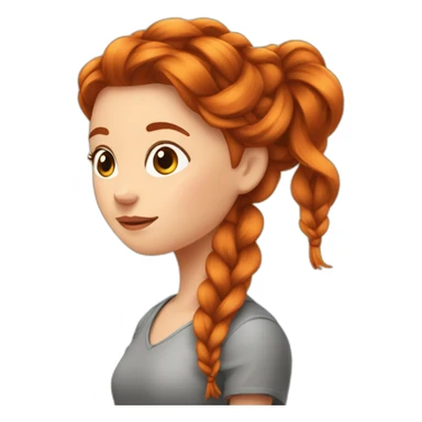 Fille rousse avec des tresse sticker