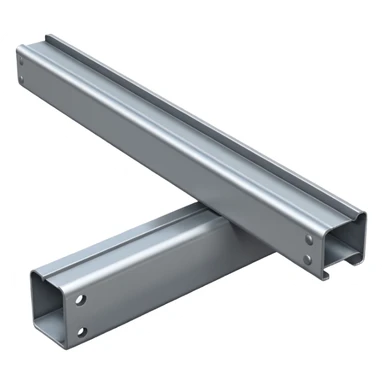 Clean metal beam, smooth steel surface, no rust, no scratches, industrial support beam, realistic, neutral color, high-quality render sticker