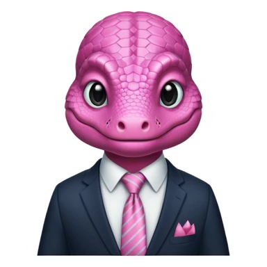 cute pinkreptile with tie & suit sticker
