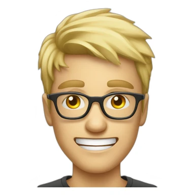 Blonder Junge mit Brille am Rage Quitten sticker