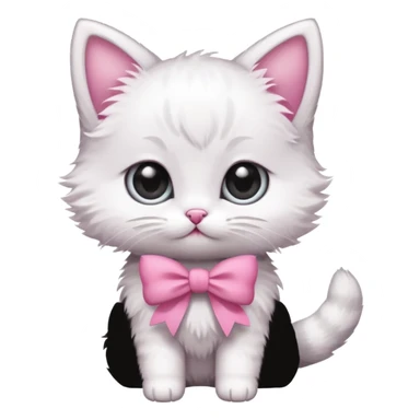 un gatito con un moño rosa sticker