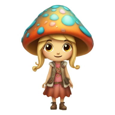 Fille champignon sticker