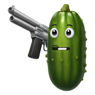 Pickle with gun sticker