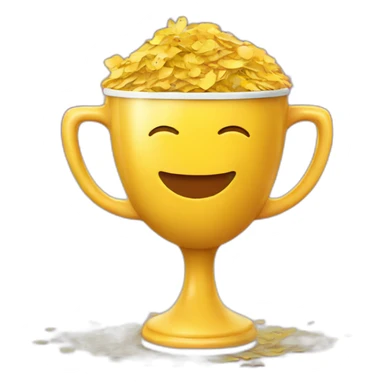 Winner cup with confetti  sticker