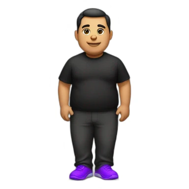 Fat latino with red pants and purple shoes and black shirt sticker