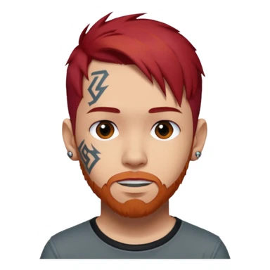 Mike Shinoda with red hair sticker