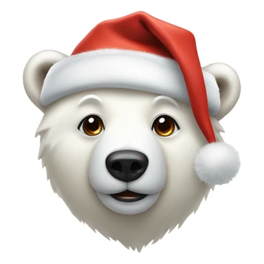 Polar bear cute with santa hat sticker