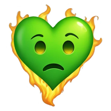 Green heart burns  sticker