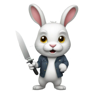 Rabbit with a knife sticker