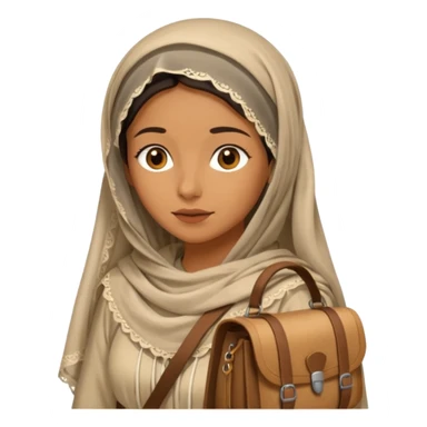 Woman + veil + satchel,Desert Nomads. sticker